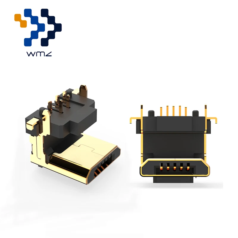 

WMZ Micro 2.0 USB Connector 90 Degree Vertical Micro 5 Pin USB Adapter Micro UAConnector for PCB
