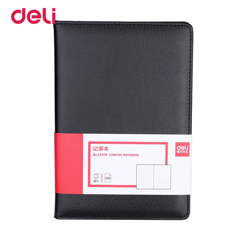 Deli Office Stationery Leather Notebook For school 25K business