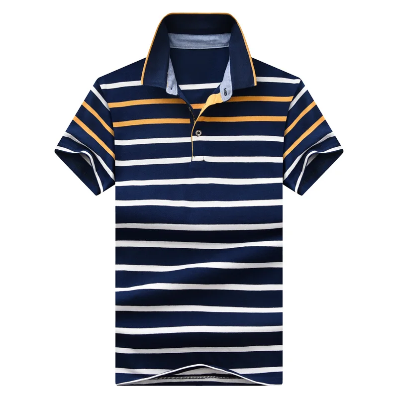  Polo men's casual contrast color striped short sleeve polo men's summer new shirt men's British win