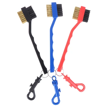 

Mini Double Side Golf Brass + Nylon Golf Club Head Groove Cleaner Brush Cleaning Tool Kit with Hanger Golf Accessories&props