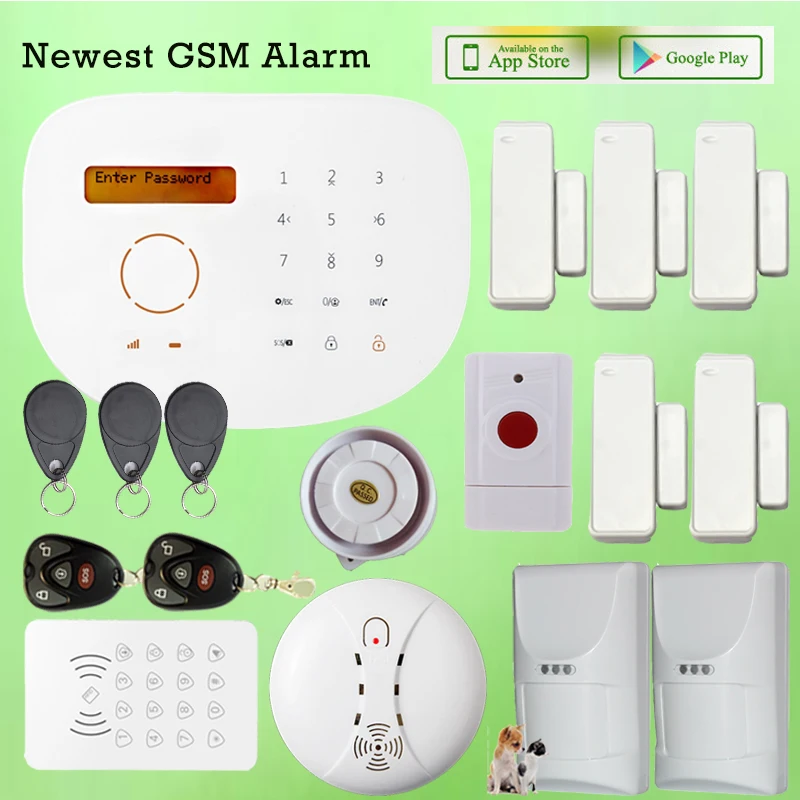 Wired and wireless GSM anti theft alarm system with RFID tags arm