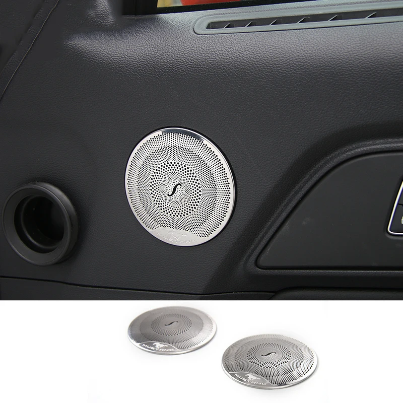 

SHINEKA Car Styling Speaker Cover Net Auto Suona Loudspeaker Decorative trim for Ford Mustang2015+