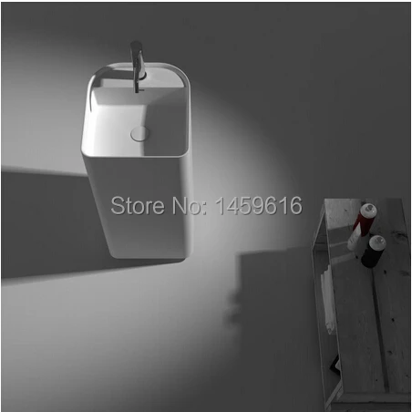 مرحاض الحمام جولة حجر رمى مغسلة سطح صلب طليق الغرور بالوعة W9014