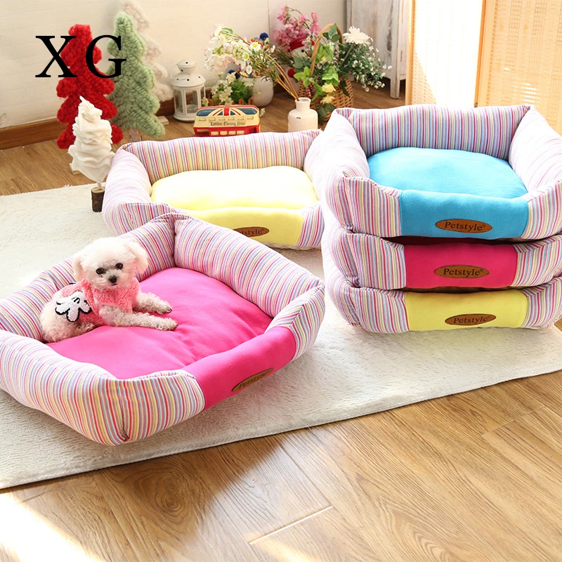 Buy Summer Cheap Dog Bed Mat Luxury Striped Pet Sofa
