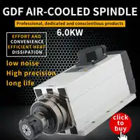 HQD 6kw square air cooling future engraving machine spindle motor four bearing woodworking machine accessories