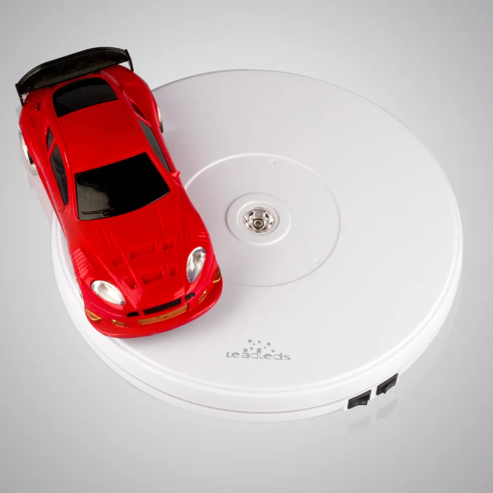 25cm Led Light Top Electric Motorized Rotating Rotating Black Turntable Display Stand for Model Jewelry display stand 4 k video
