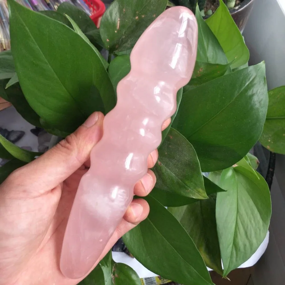 Хит 18 см натуральный розовый кварц Кристальный массаж йони-палочка для женщин здоровье или подарок