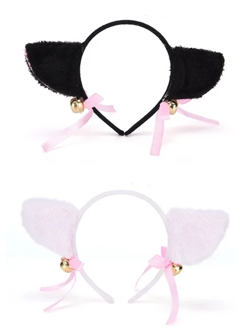 Hot 1 Pc Lovely Bell Cat Ear Hairband Women Fashion Cute Hairwear Charming Lovely Fox Fur Ear Hair Band