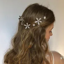 Stonefans с украшением в виде кристаллов Стразы цветок заколки для волос аксессуары для волос 2 шт./компл. серебро заколки для волос Винтаж зажимы для Для женщин Bling подарок