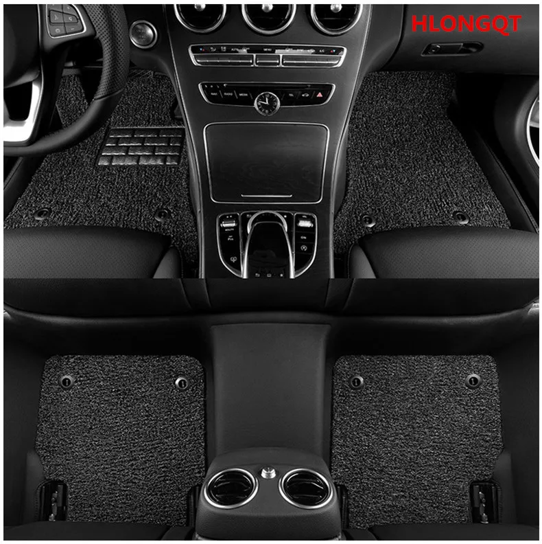 

HLONGQT Auto Floor Mats For Ford Explorer 2013.2014.2015 Foot Step Mat High Quality Water Proof leather Wire coil 2 Layer