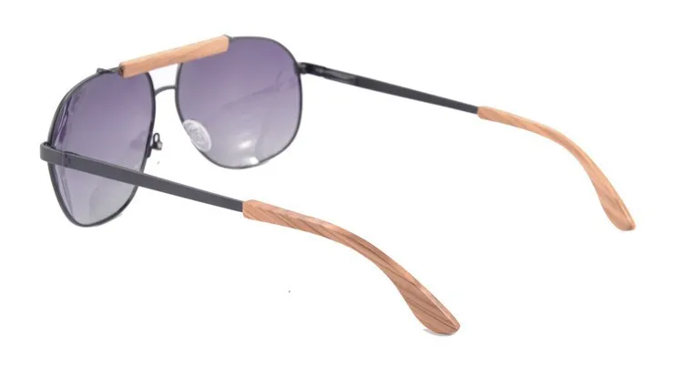Новое поступление ретро брендовый дизайн металлические солнцезащитные очки, мужские солнцезащитные очки TAC Polariod металлические и бамбуковые смешанные солнцезащитные очки для улицы Oculos 1567