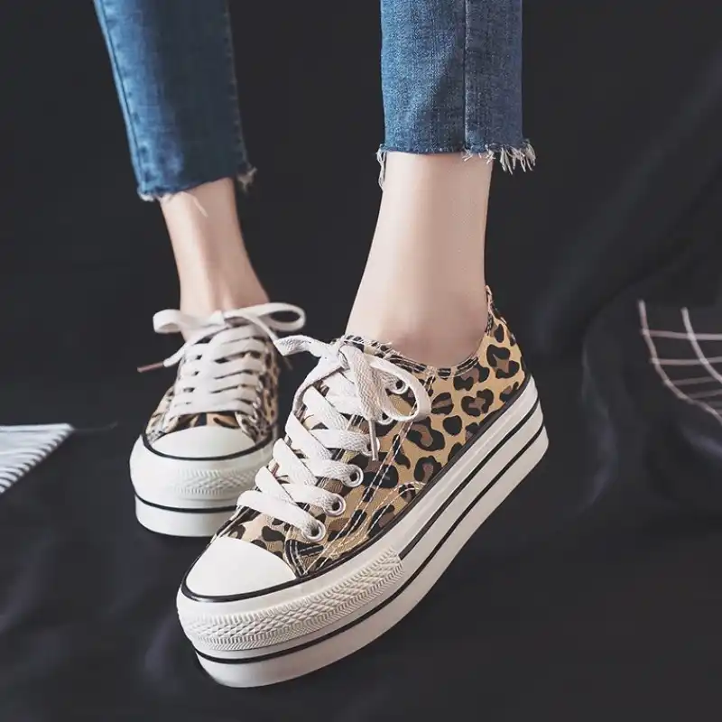 leopard canvas sneakers