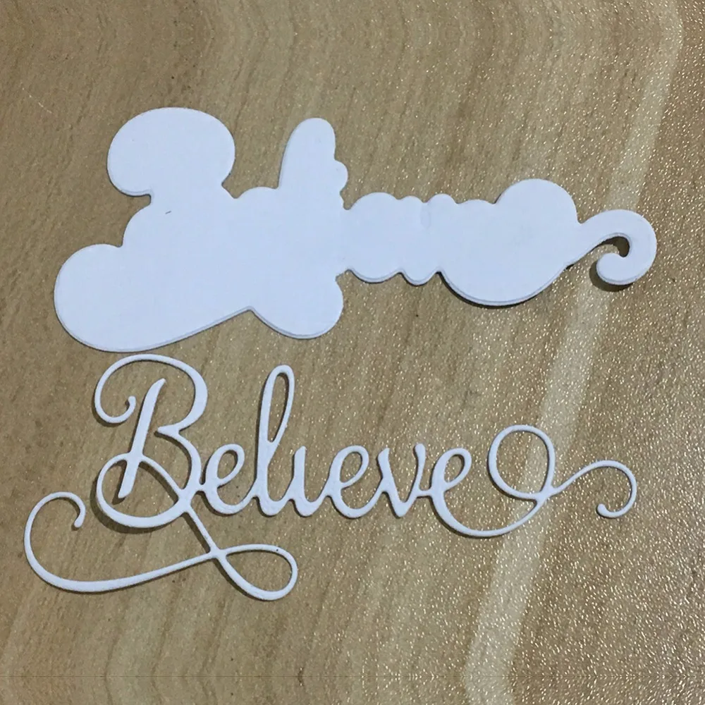 

Believe word metal cutting Dies Scrapbooking Craft Die Cuts decoration album DIY Embossing paper Card Stencil 9.3x4.3cm