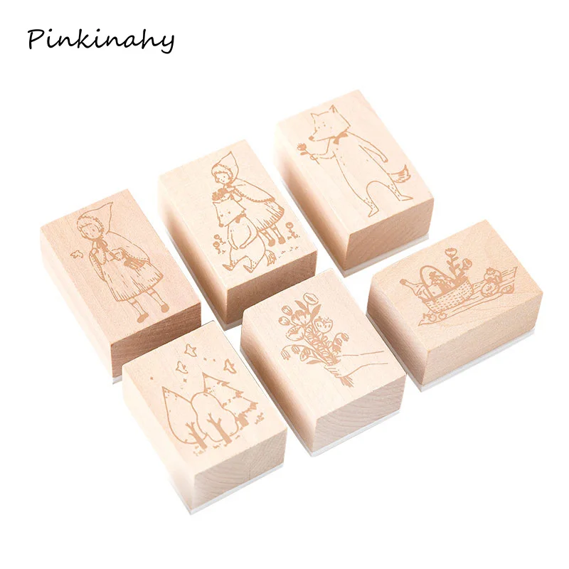 

Little Red Riding Hood Series Stamp DIY wooden rubber stamps for scrapbooking stationery scrapbooking standard stamp