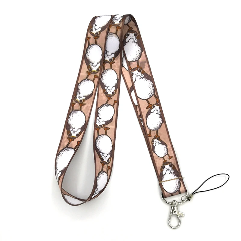 RE284 Porg cartoon kids Neck Lanyard keychain Mobile Phone Strap ID Badge Holder Rope Key Chain Keyrings cosplay