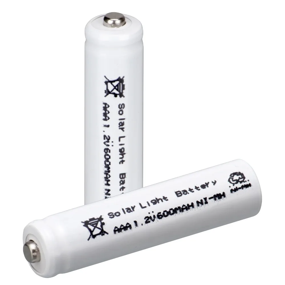 2 pcs AAA solar battery Solar Light Batteries Rechargeable 1.2V 600mAh For Garden Lights white