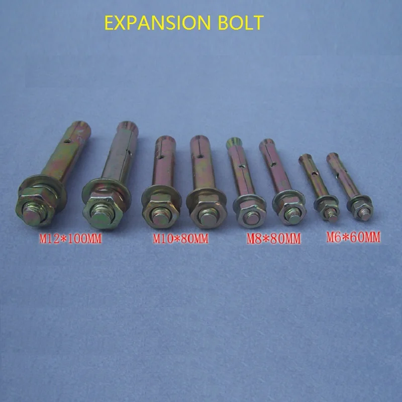 4 шт./лот M6X60 мм M8 * 80 M10X80 m12x100 сталь + оцинкованный расширительный винт втулка