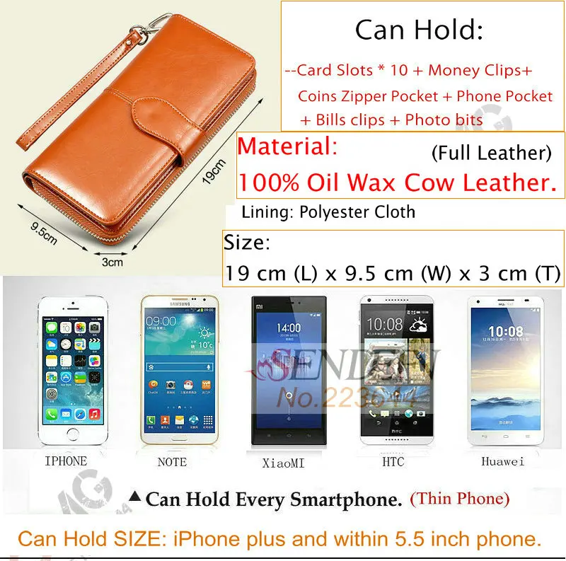 Leather wallet for money 1A