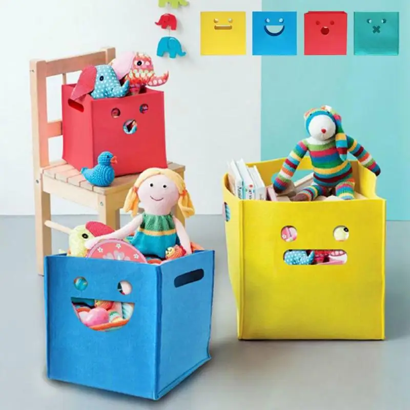 1Pcs Baby Kids Canvas Toys Box Storage Bags Dolls Dirty Clothing