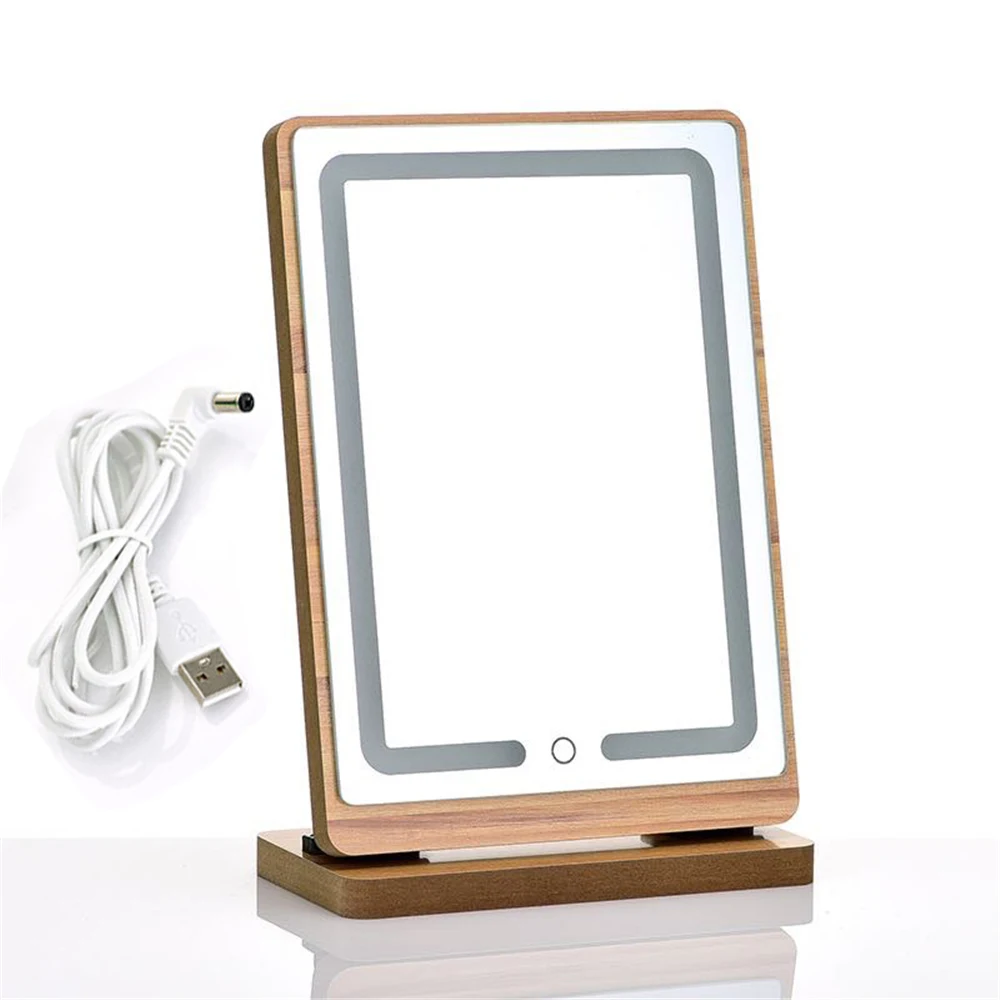 

Makeup Mirror LED Portable For Desktop With Light Rechargeable