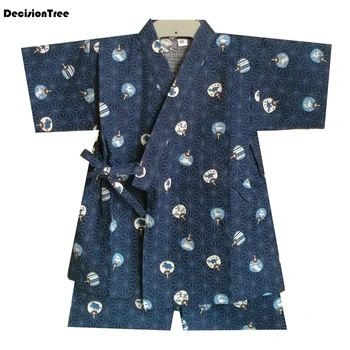 

2019 new boys pajamas sets children blue printing pajamas set infantil short home clothes cartoon cotton kimono sleepwear