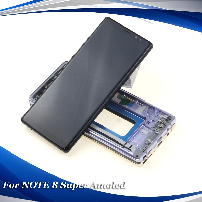 

AMOLED LCD Display For SAMSUNG Galaxy NOTE8 LCD N9500 N9500F LCD Display Touch Screen Replacement Parts with frame