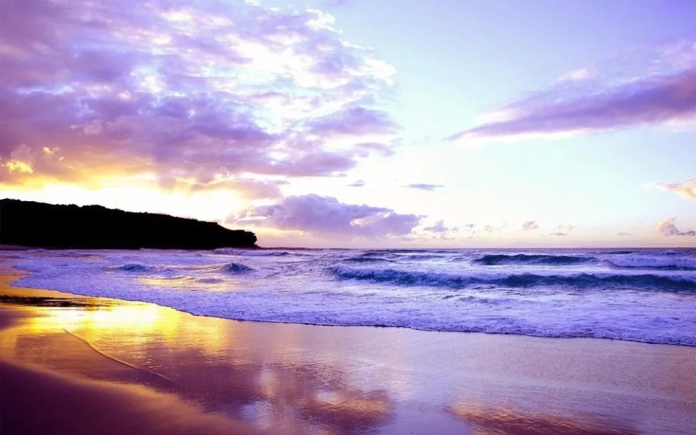 Home Decor Twilight sunset at the beach-Silk Art Poster Wall Sicker Decoration Gift