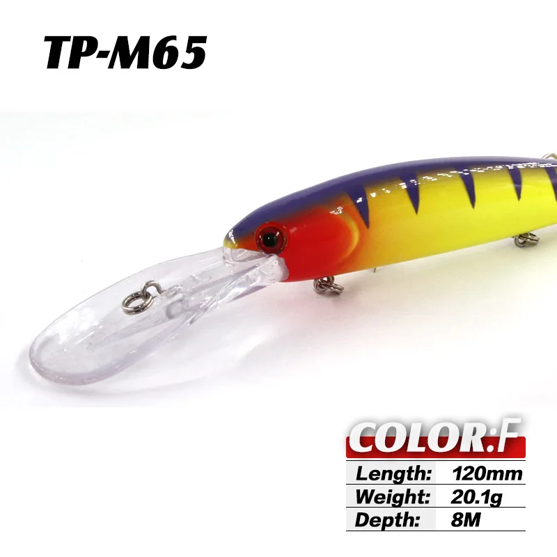 TacklePRO M65 Vobler рыболовная приманка гольян 12 см искусственные приманки 20,1 г глубокое погружение 8 м кренкбейты рыболовная приманка воблер - Цвет: F