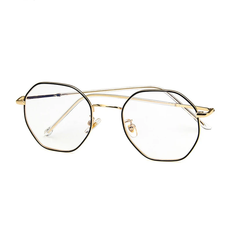 

2019 New Classic Vintage Glasses Frame Round Lens Flat Myopia Optical Mirror Simple Metal Women/Men Glasses Lrregular Frame