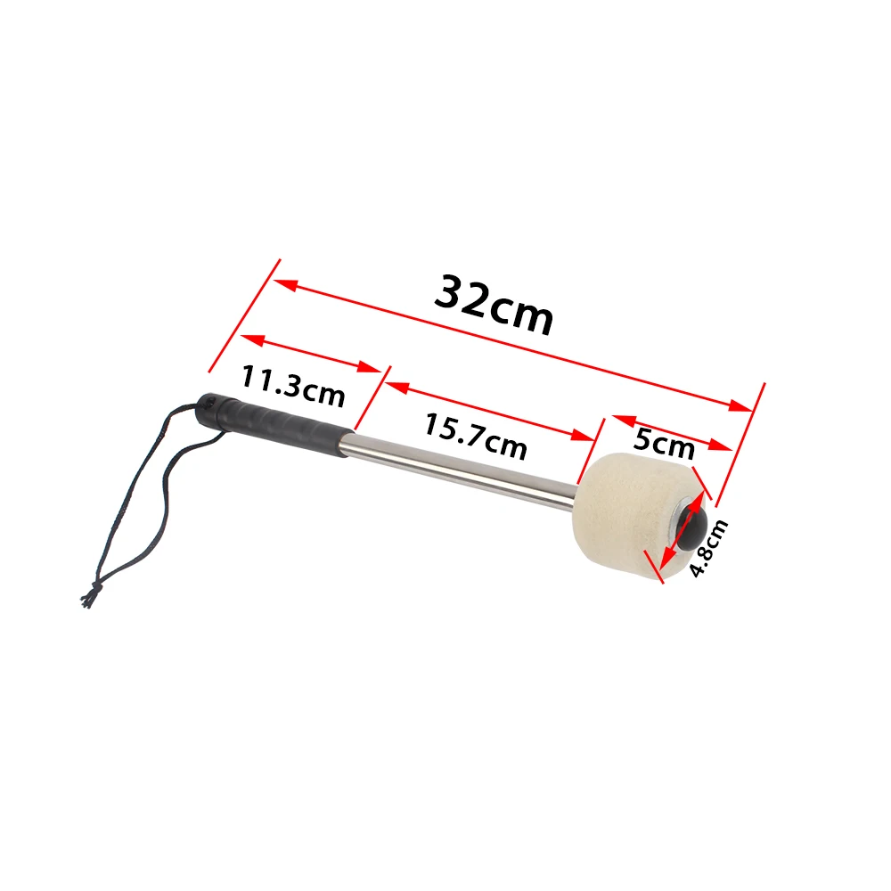 Люминесцентный барабан Snare барабан Grosse троммель барабанная палка Шерсть Войлок алюминиевый сплав ручка инструмент аксессуар часть