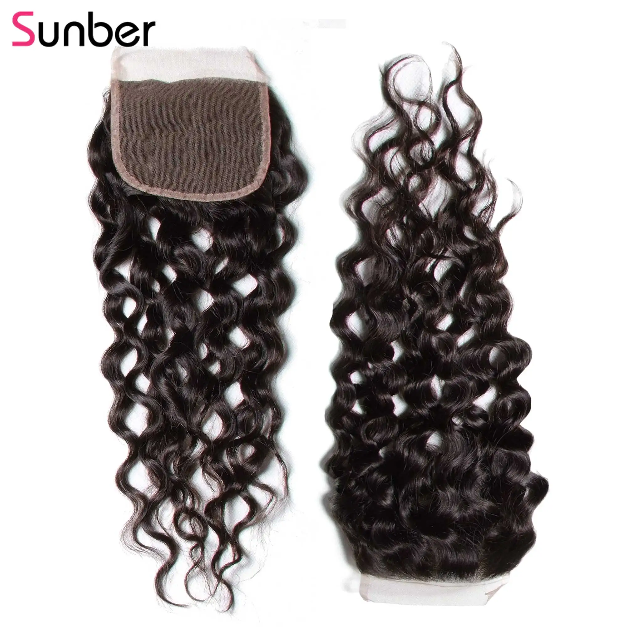 Sunber Hair, волнистые волосы, пряди, с закрытием, волосы ткет, 10-26 дюймов, человеческие волосы Briazlian, 3/4 пряди, с закрытием, волосы remy