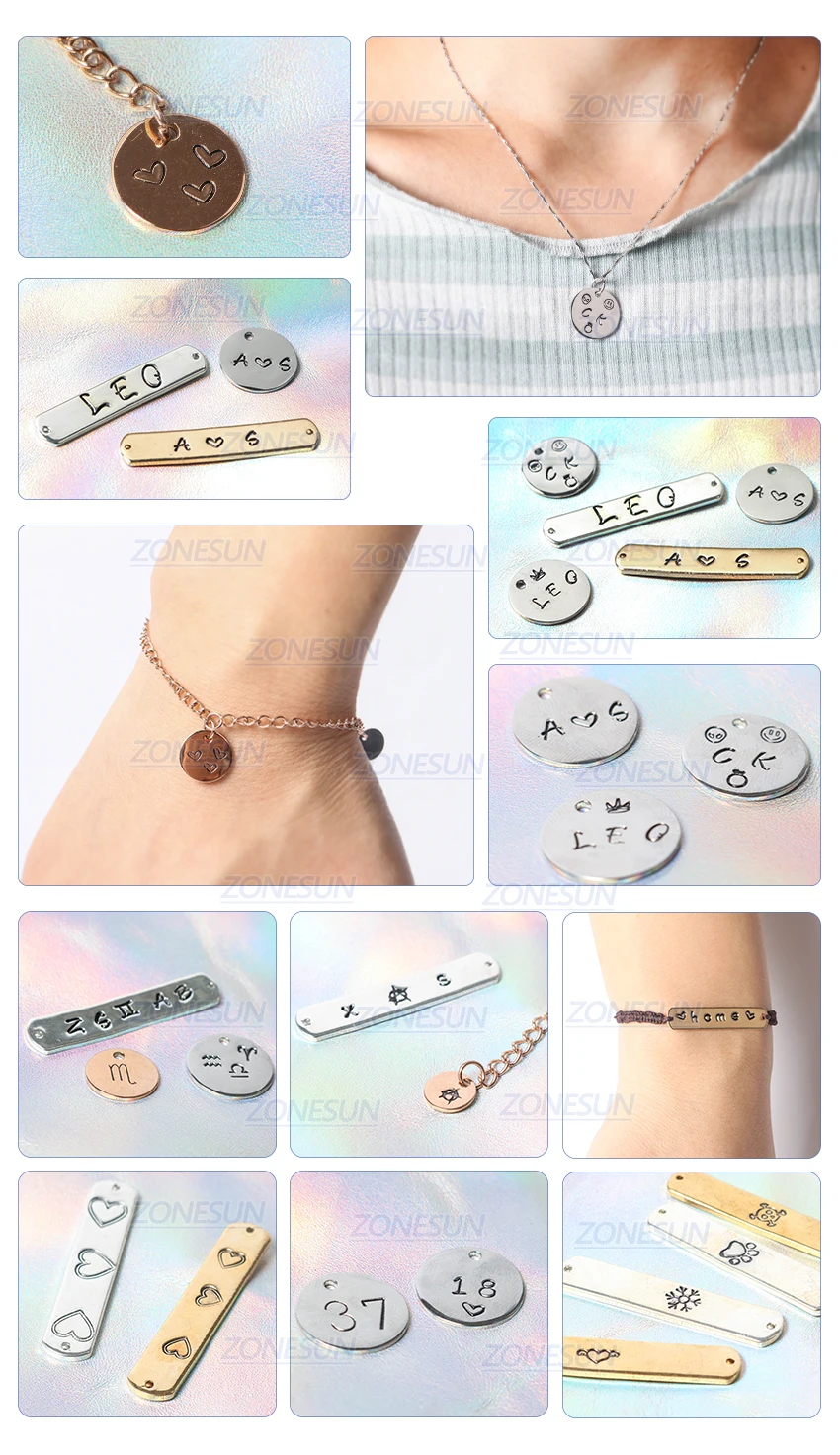 ZONESUN Anarchy Jewelry LOGO Custom Metal Stamp