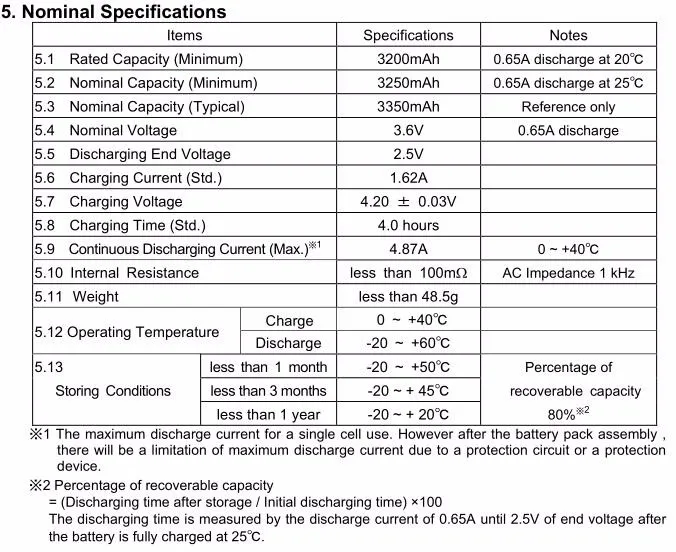 NCR18650B 3400mah