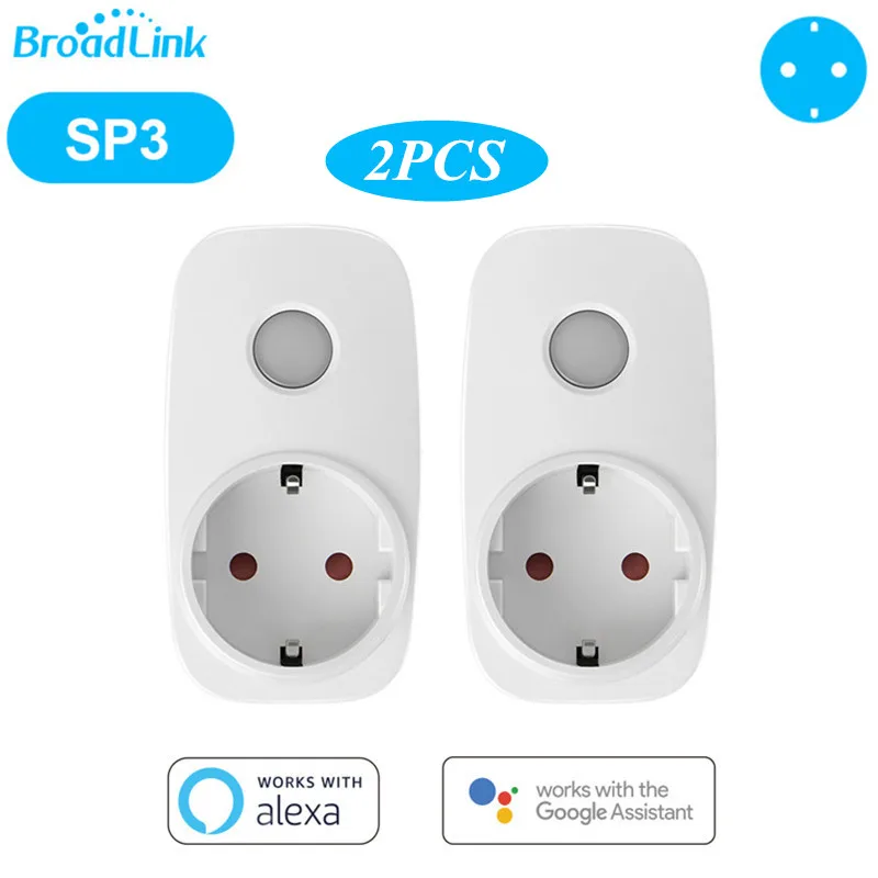 2 шт. Broadlink SP3 штепсельная вилка европейского стандарта Wifi умная розетка
