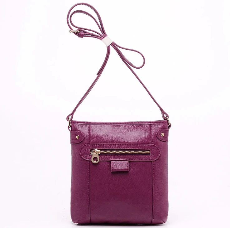 Женская вертикальная сумка-мессенджер, женская сумка на плечо из натуральной кожи, женские сумки через плечо из натуральной воловьей кожи, сумка из телячьей кожи A156 - Цвет: Фиолетовый