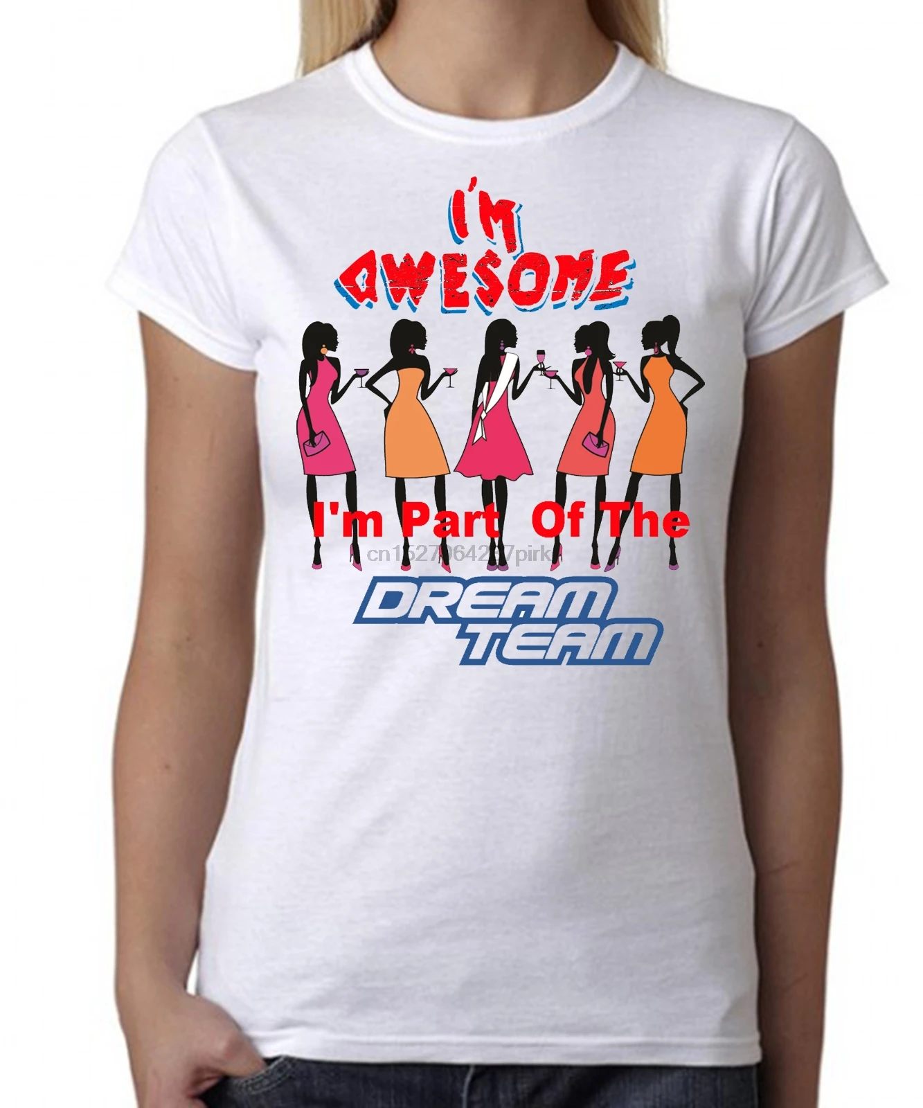 Футболка женская I'm Awesome я часть команды мечты подарок на день рождения Смешная