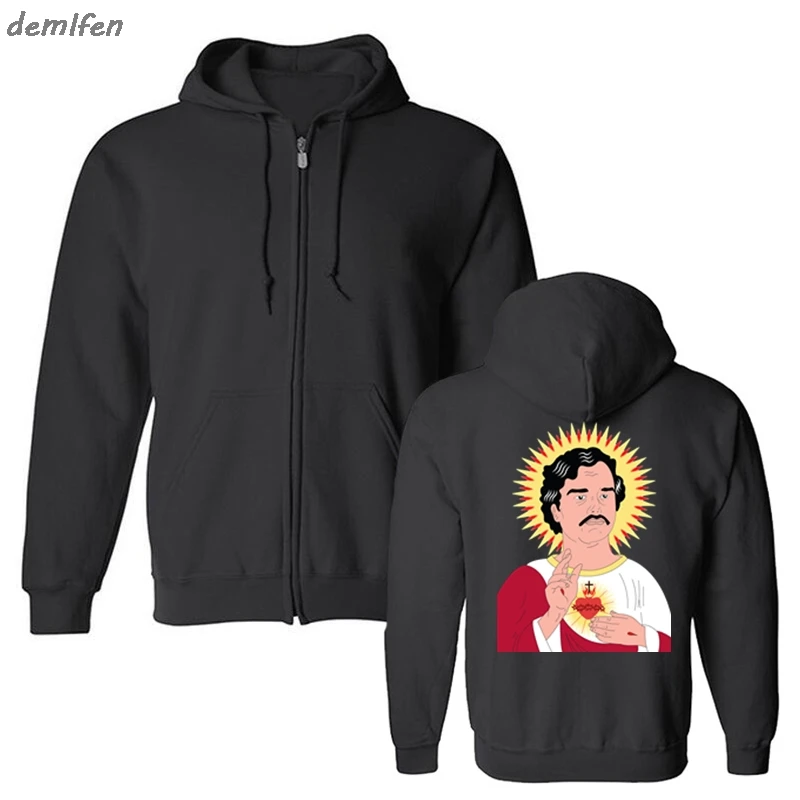 Нарко Для мужчин флисовая толстовка Pablo Escobar гангстера Camisa Уличная хлопковые