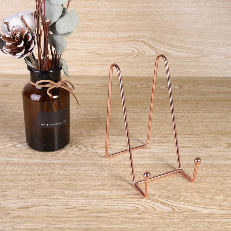 Rose Gold Picture Frame Stand Decorative Plate Stand Holder Book