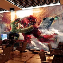 Пользовательские мультфильм 3D Marvel Герой Лига аниме Халк фреска спальня обои Железный человек обои отель тематическая коробка декоративная живопись