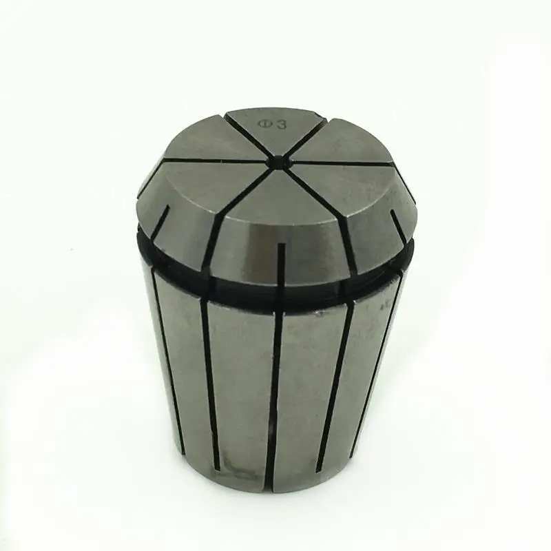 

ER32-3 . ER collet. Collet. Material: 65 Mn spring steel. Accuracy: 0.015mm. Clamping range: 2-3mm. Specifications: ER32-3