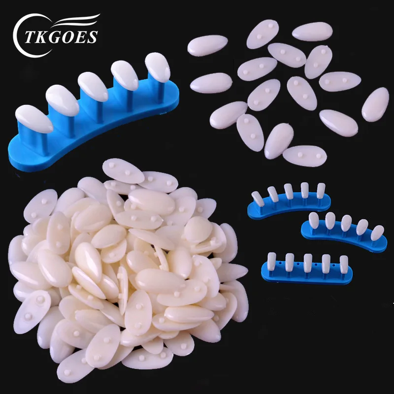 

TKGOES 100Pcs Practice Oval False Nails Tips Trainer Tool Adjustable Nail Art Model Holder Practice + 1Set Nail Training Tools