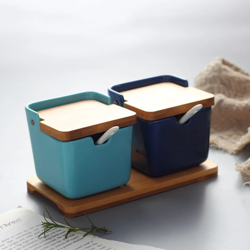 Сахарница кухонный набор Ceramica для соли и специй банки с ложками