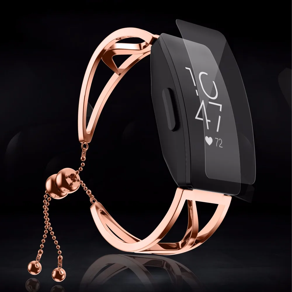

Stainless Steel Watch Strap for Fitbit Inspire Band Jewelry Tassel Orname Metal Writband for Fitbit Inspire HR Watch Accessories