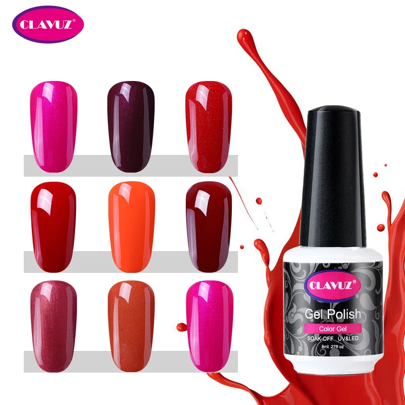 

CLAVUZ 8ML Hot Sale Color LED Lamp Semi Permanent Lucky Lacquer UV Gelpolish Nail Polish Stamping Enamel Hybrid Varnish