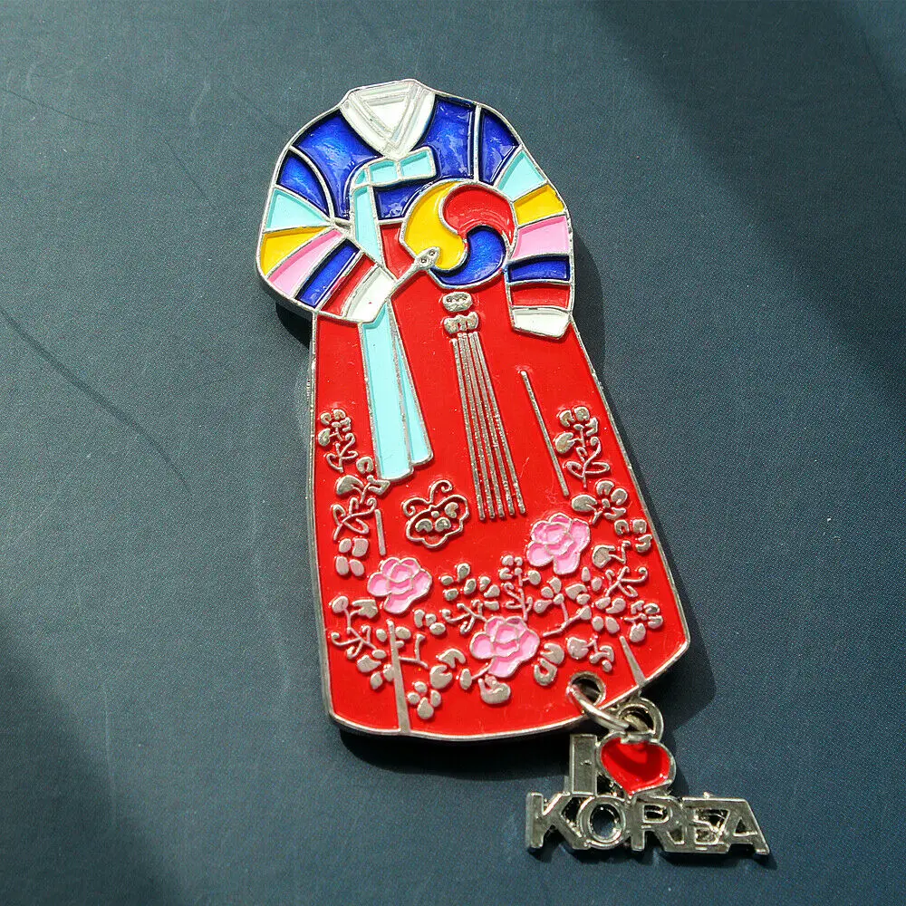 

Korean Traditional Clothing Hanbok, Korea Tourism Souvenir Metal Fridge Magnet Decorative Craft