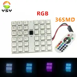 2 шт. 12 В Дистанционное управление автомобиля Подсветка салона 36 SMD светодиодный RGB автомобилей Газа неоновые огни украшения лампы