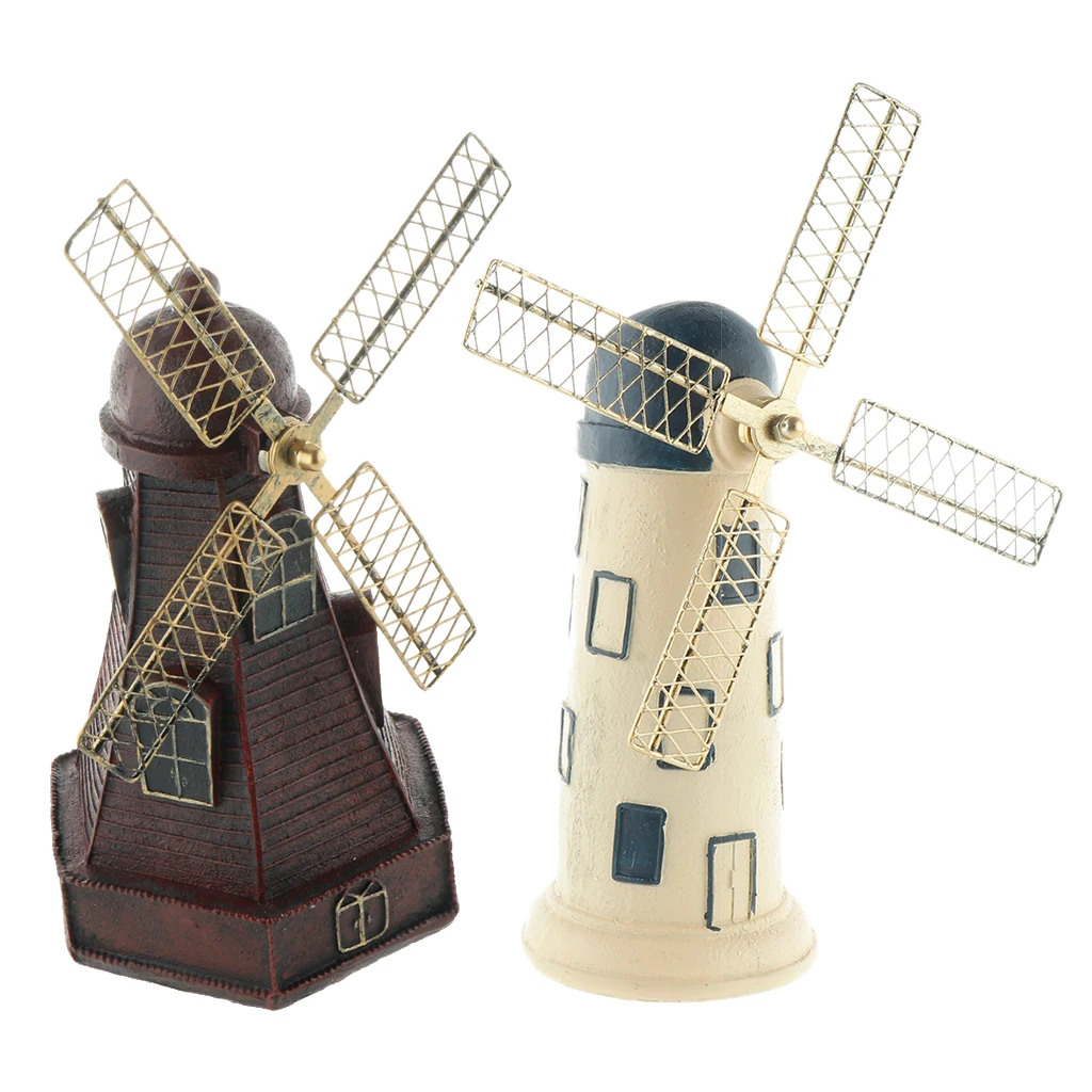European Vintage Holland Windmill Resin Piggy Bank Home Cafe Pub Bar Decoration Ornaments Craft Gifts