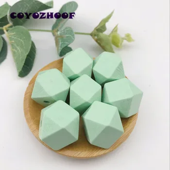 

Green Spray Paint 20mm DIY Handmade 10pcs Unfinished Jewelry Color Wood Bead Jewelry 15 - Mint Green