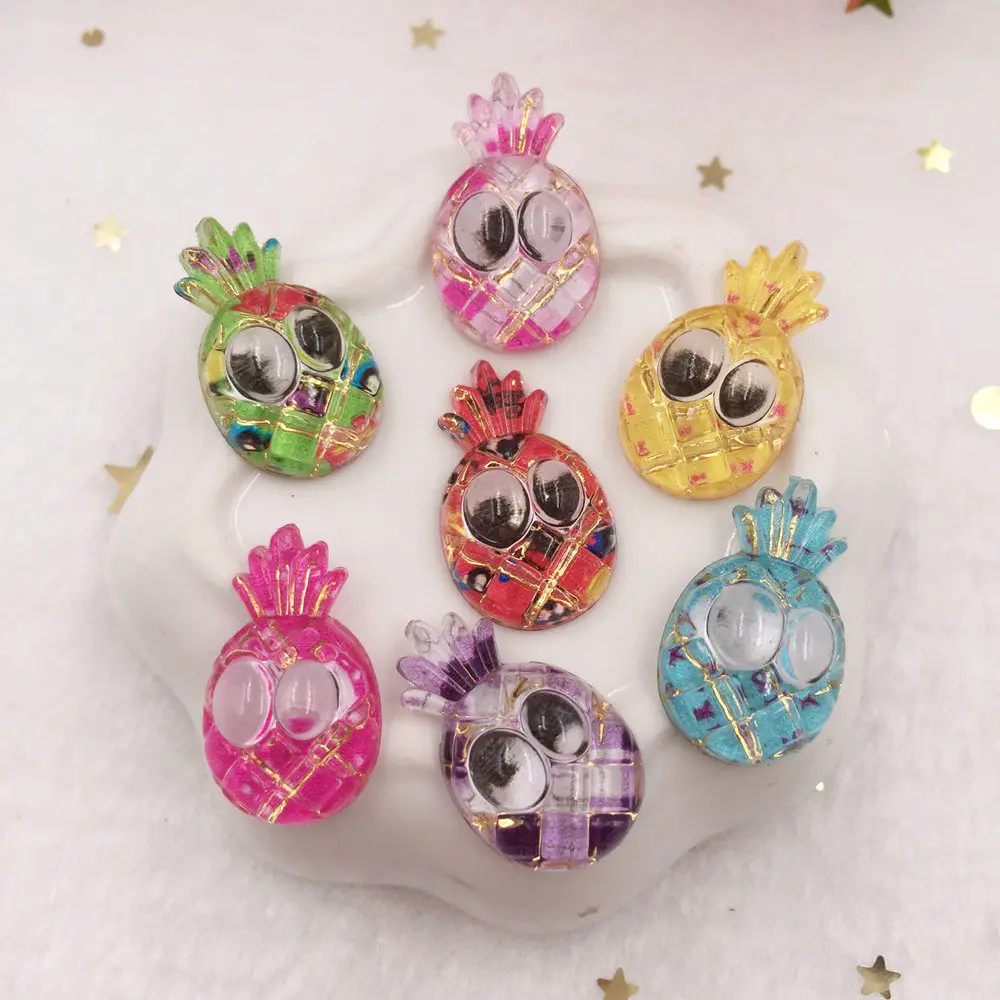 

10pcs 14*22mm Mix Resin Colorful Cute 3D Pineapple Flatback Rhinestone Appliques DIY Wedding Scrapbook Home Decoratio Craft F597