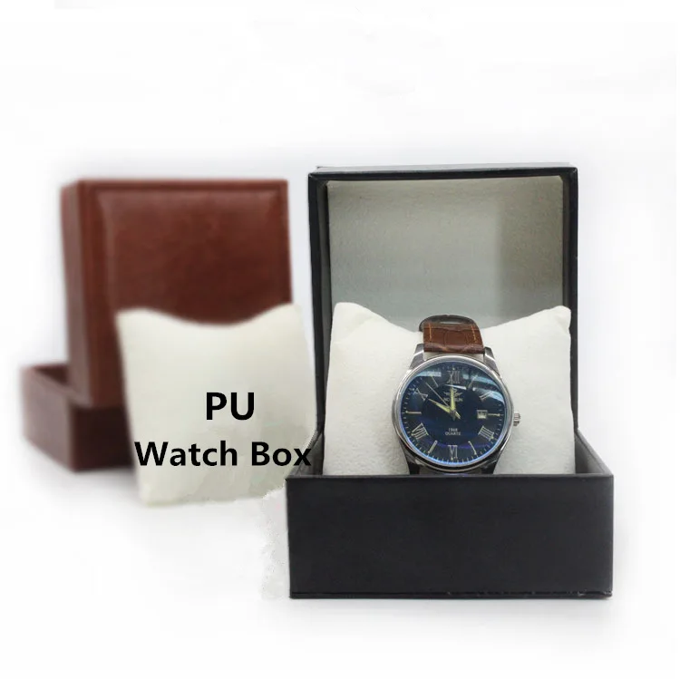 Из искусственной кожи коробка для хранения часов одиночные часы посылка черный ящик ювелирные изделия и часы Подарочные коробочки можно настроить логотип C062